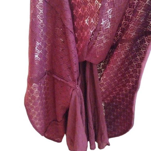 Free People Bright Orchid Daisy Lace Open-Mid Mini Skater Dress   0 - Picture 5 of 10